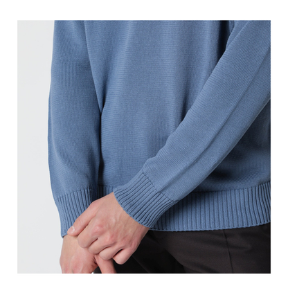 MAYFEYR - Drumohr - Powder Blue Cotton Sweater - D8Z103LCO725