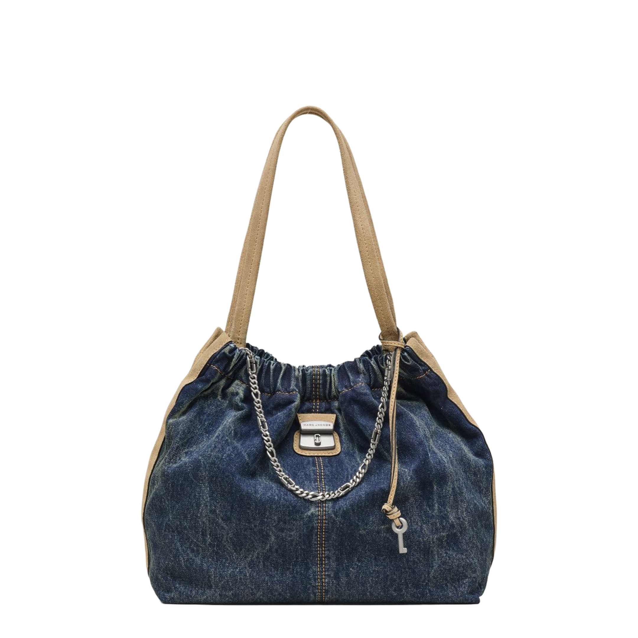 The Denim Suede Cristina Tote - Dark Wash Indigo