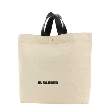Sand Canvas Flat Shopping Bag
