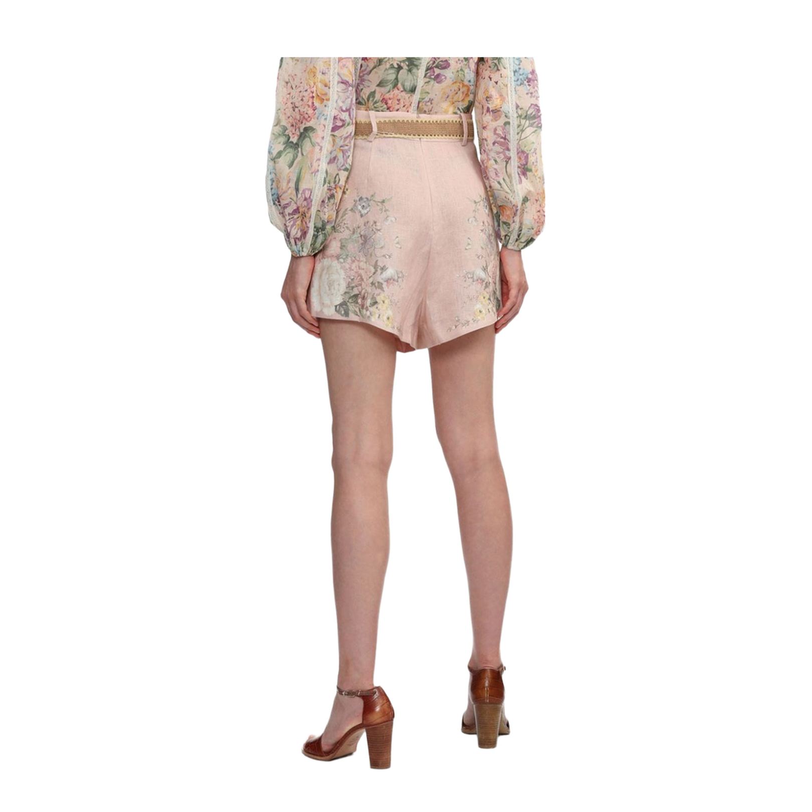 Floral Print Linen Shorts
