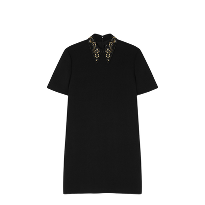 Studded Wool Crêpe Minidress