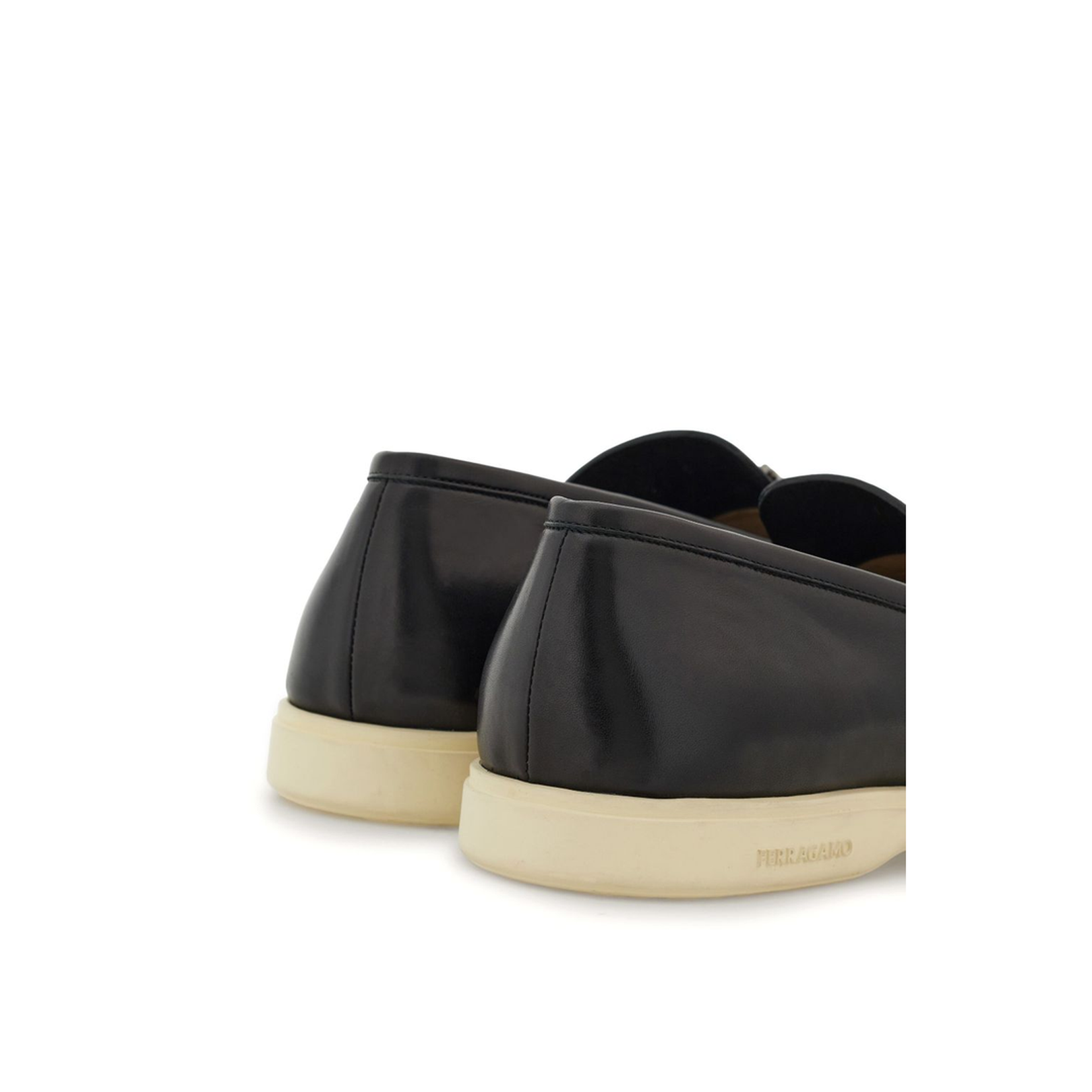 Gancini Leather Loafers - Black