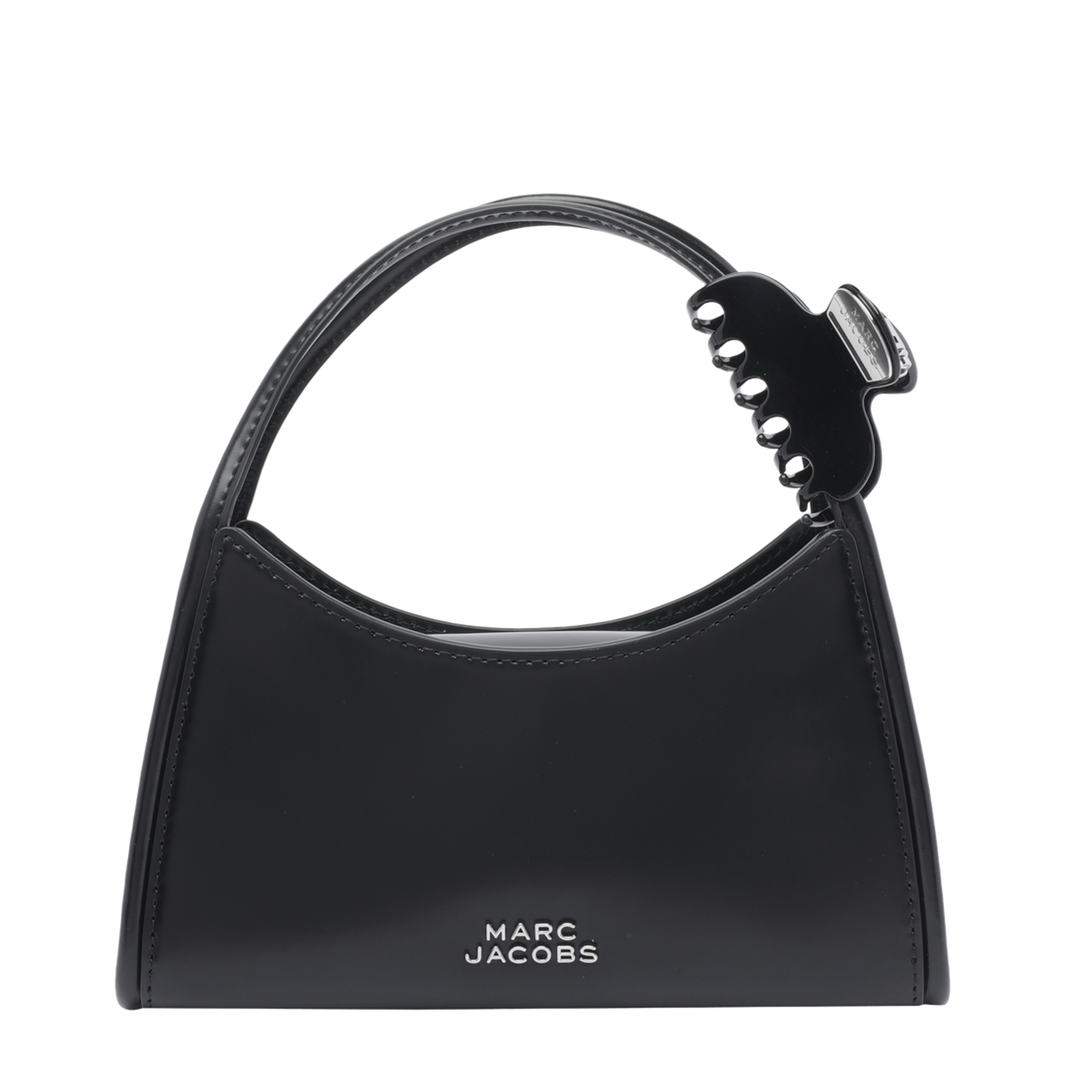 Glam Claw Clip Crossbody Bag Leather Black