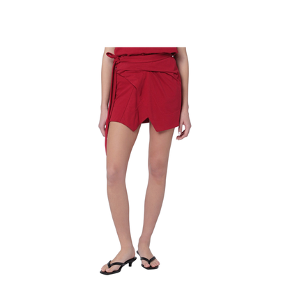 Berenice Cherry-Coloured Jersey Miniskirt
