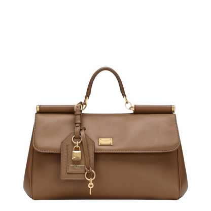 My Sicily Handbag in Plongé Calfskin in Brown