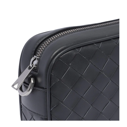 Intrecciato Mini Leather Crossbody Bags - Gray