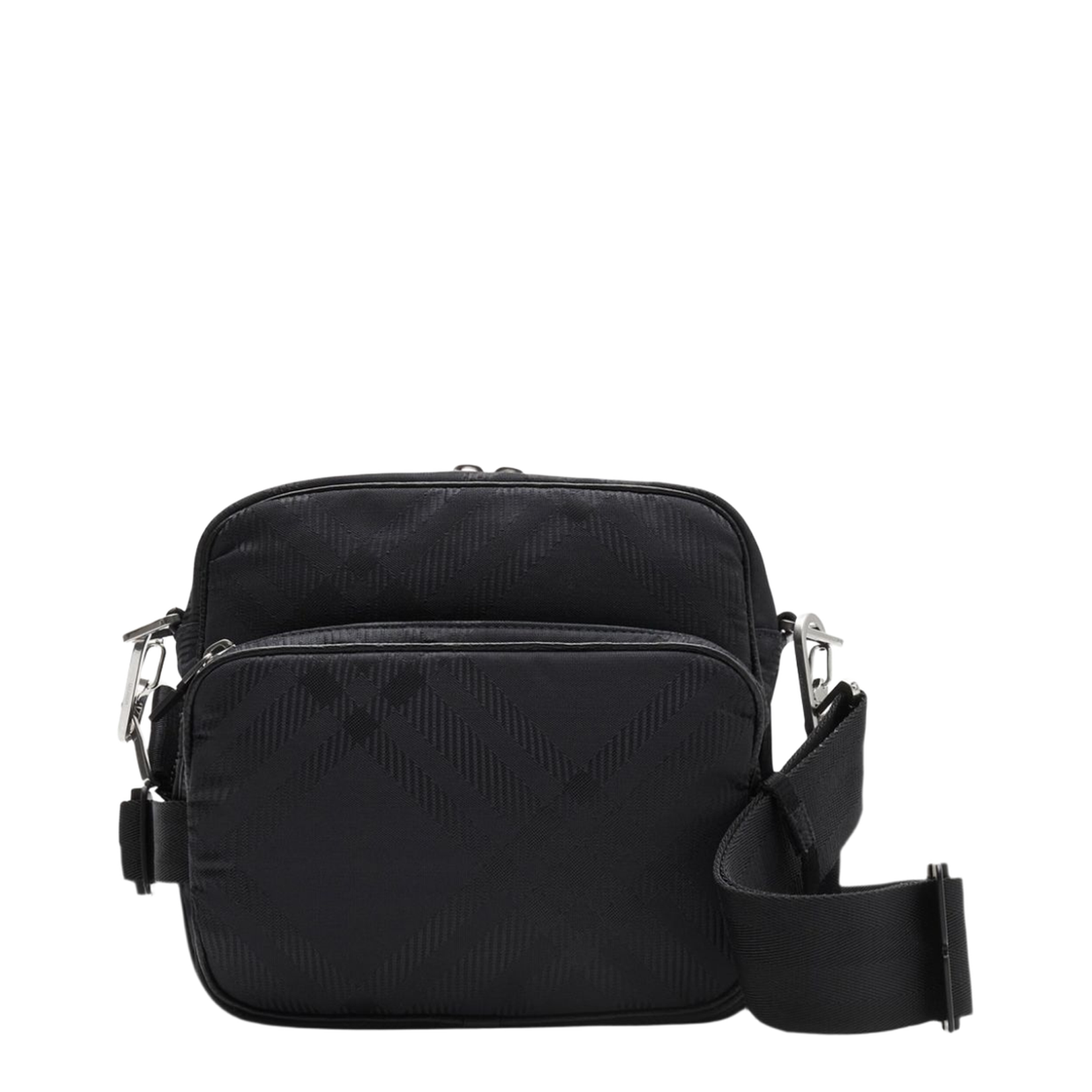 Black Nylon Blend Crossbody Bag