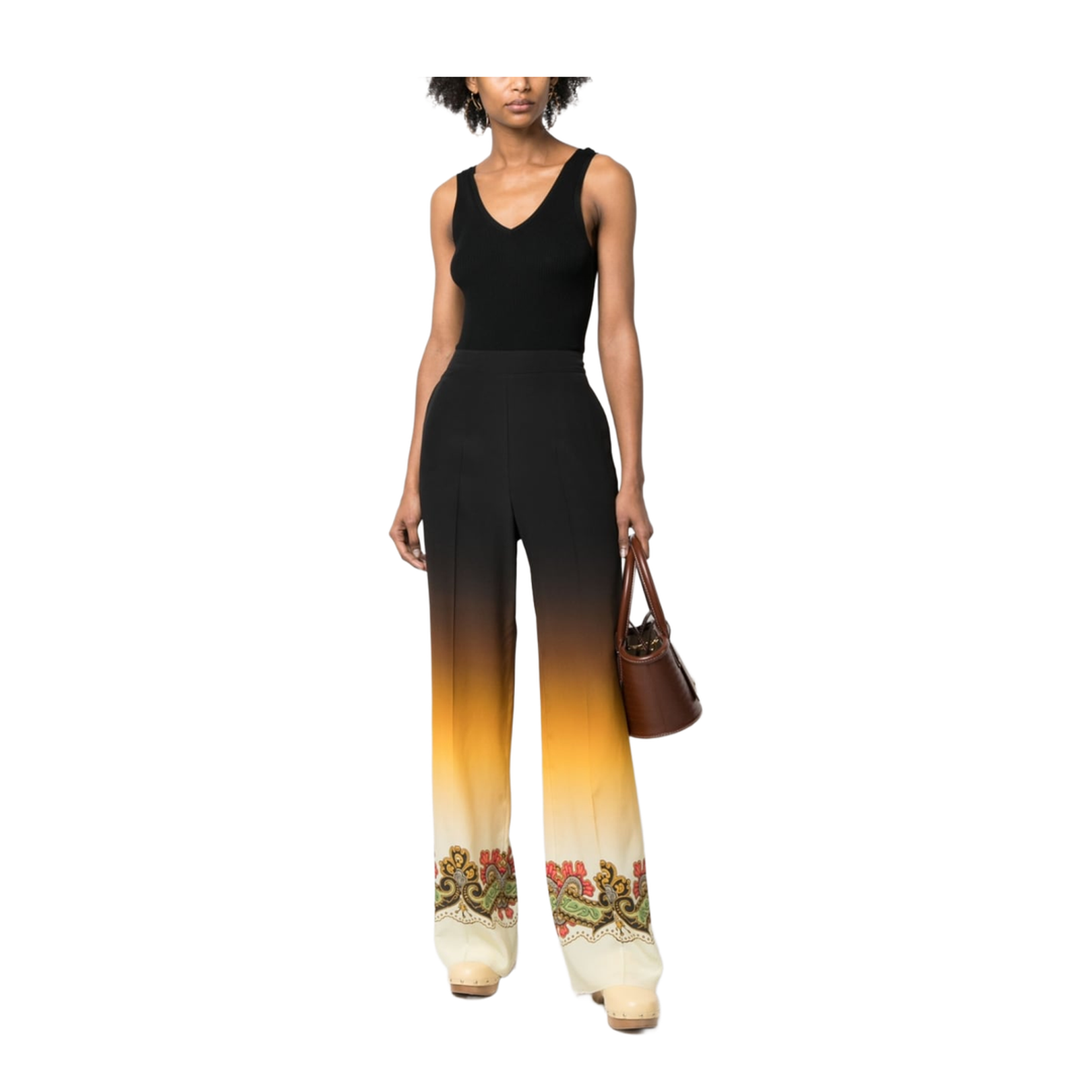 Graphic-Print Straight-Leg Trousers