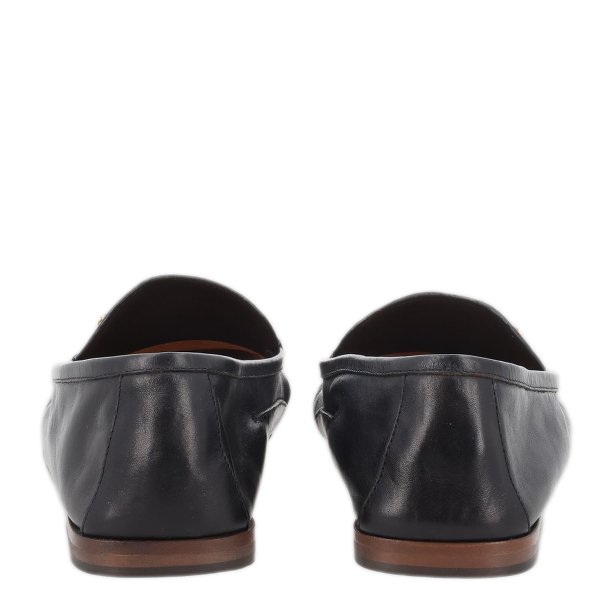 Loafers With Metal Detail On The Front Black-Gold
