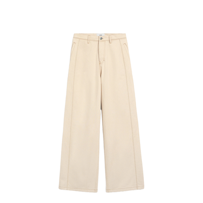 White Cotton Wide Fit Jeans