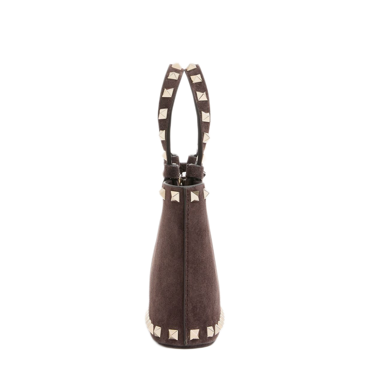 Rockstud Mini Suede Shopping Bag - Ebony