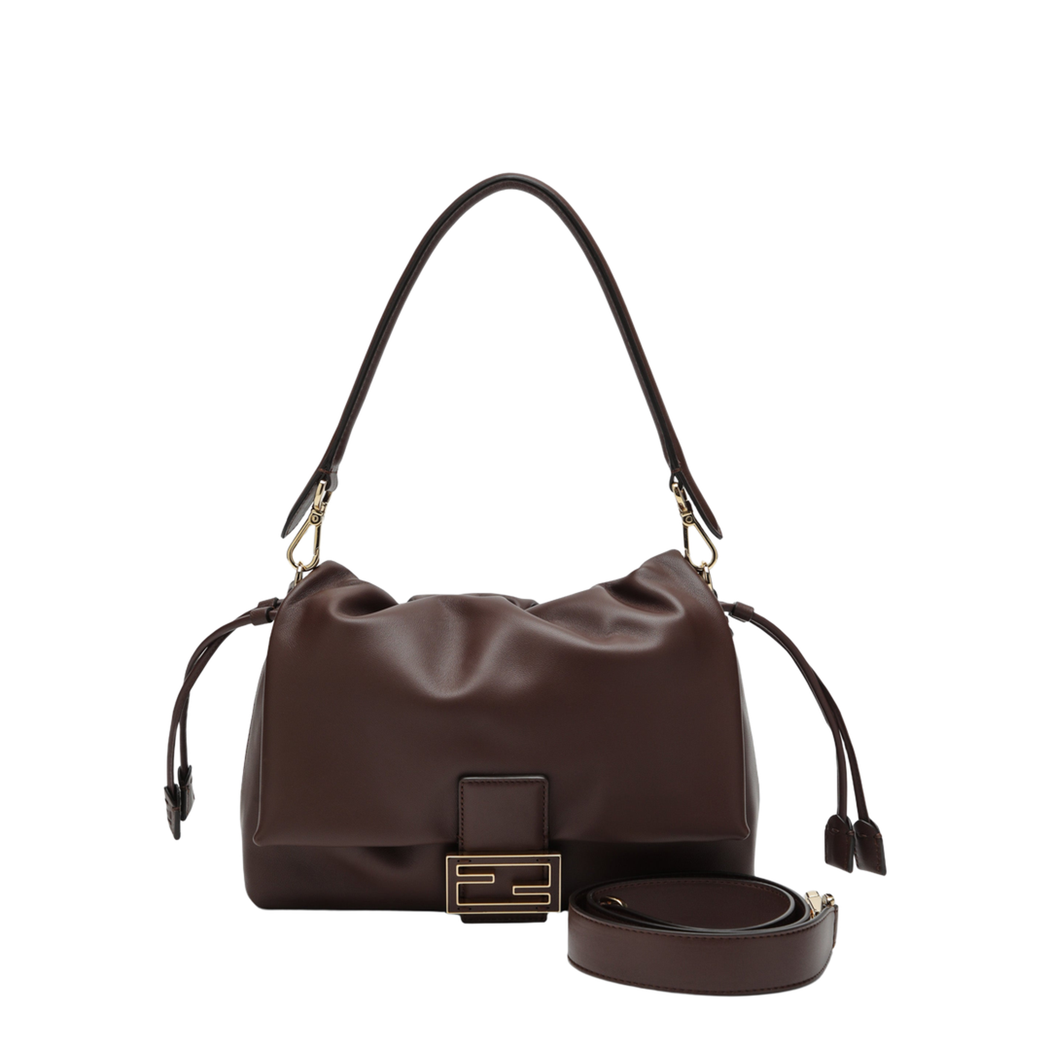 Mamma Baguette Medium Leather Shoulder Bag - Brown