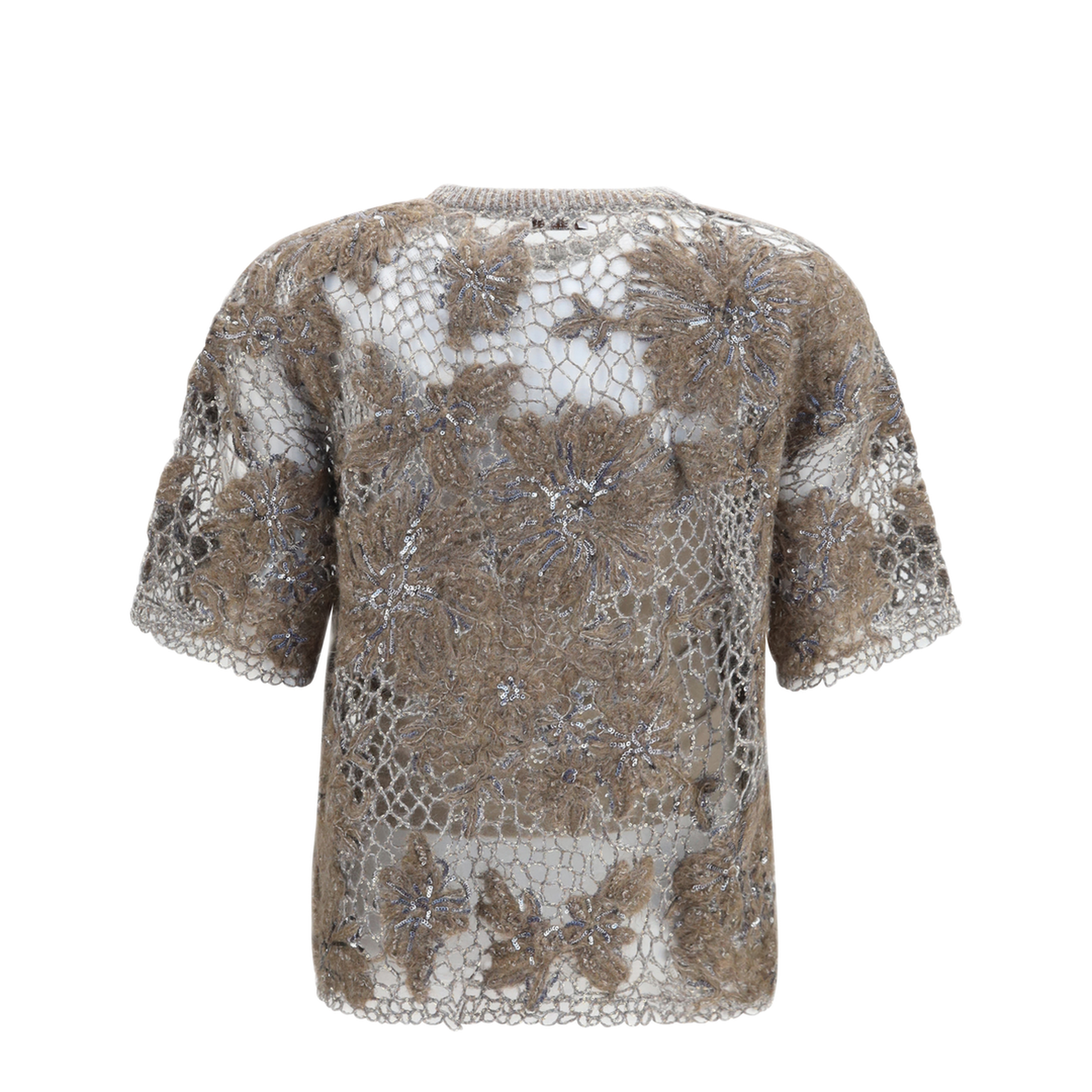 MAYFEYR - Brunello Cucinelli - Crew-Neck Top With Floral Embroidery And Sequins - MLRR18810