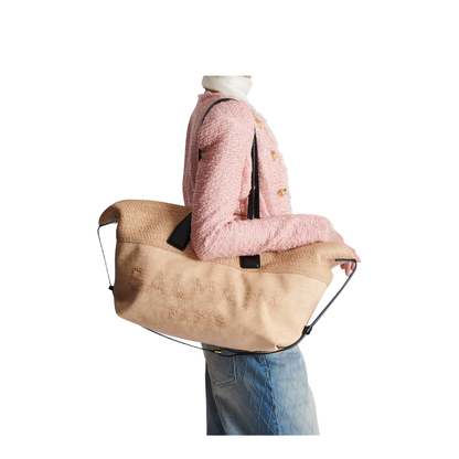 Track Raffia Tote Bag