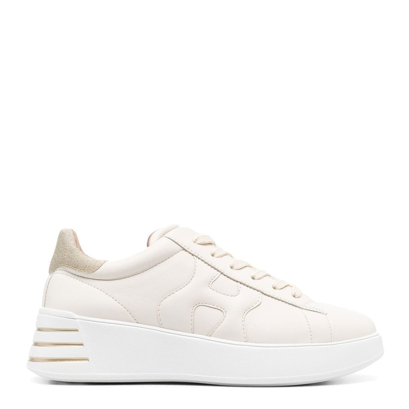 Glitter-Detail Leather Sneakers