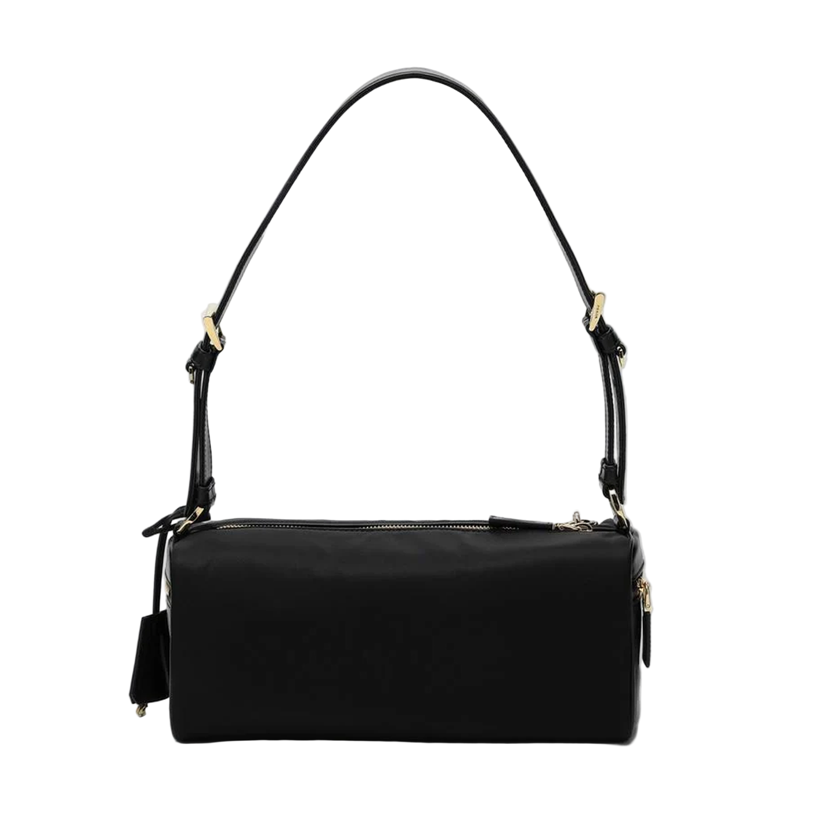 Black Re-Nylon Medium Shoulder Bag