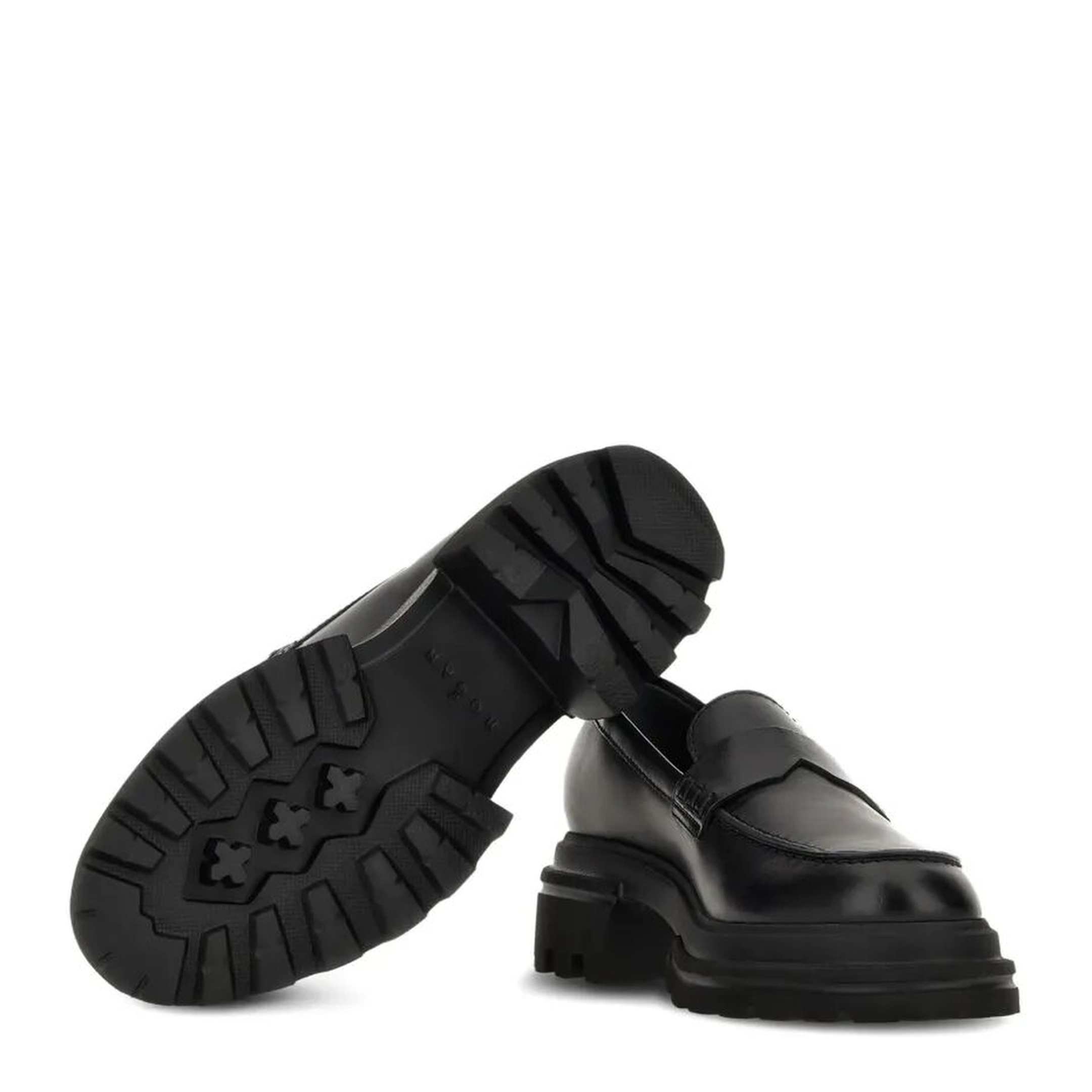 MAYFEYR - Hogan - 10-Storey Smooth Leather And Workwear Sole Loafers - HXW6740FM5IKXT
