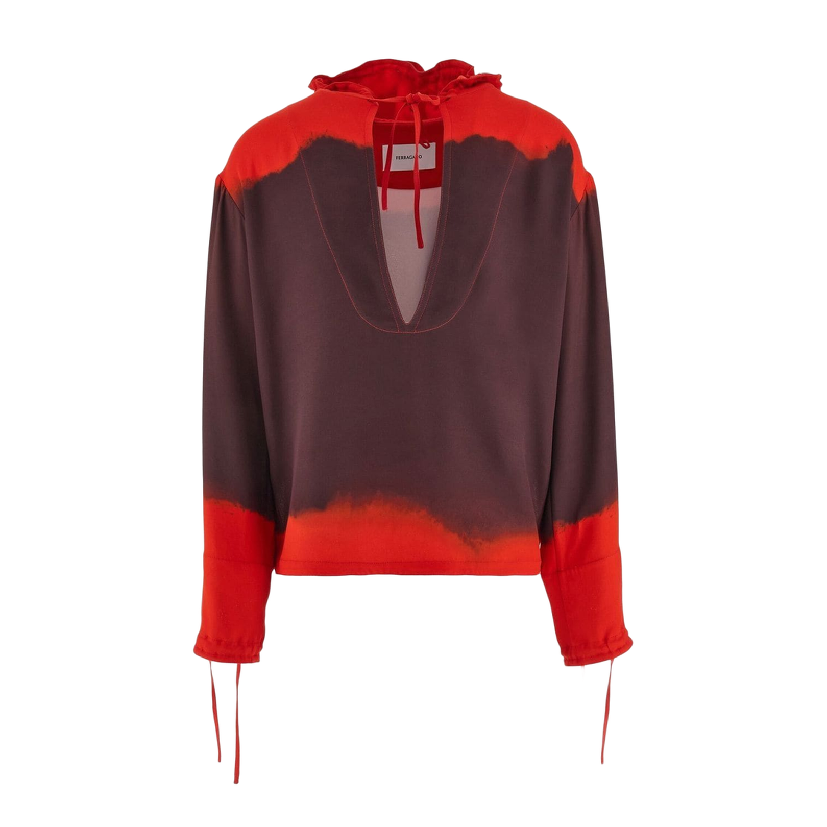Gradient-Effect Hooded Kaftan