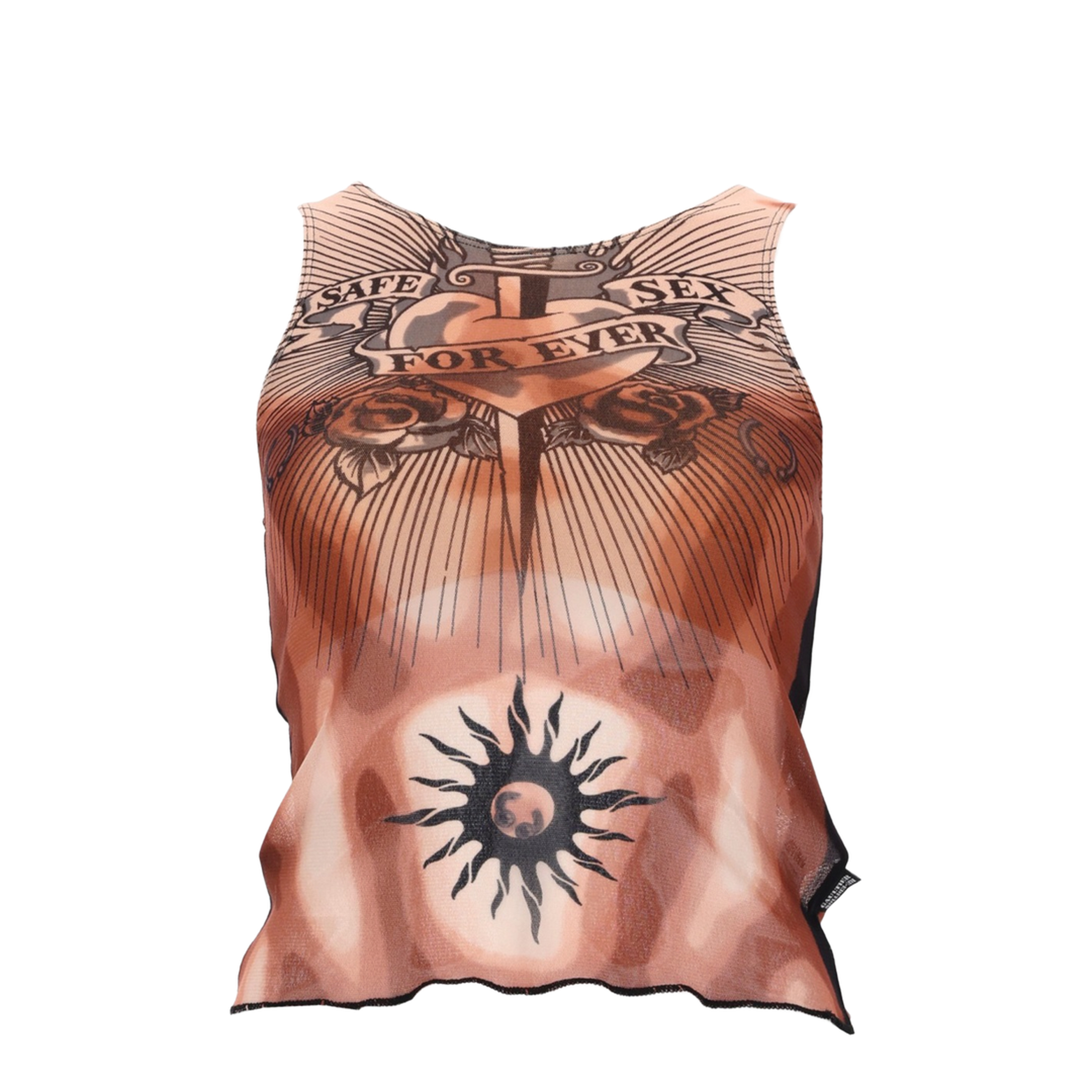 Safe Sex Tattoo Print Top
