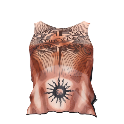 Safe Sex Tattoo Print Top