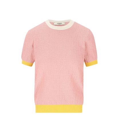 Pink Polo T-Shirt with Jacquard