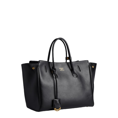 Black Leather Small Carry All Hempton Handbag
