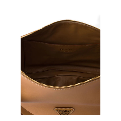 Peach Leather Large Crossbody Bag