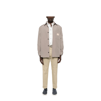 Nylon Shirt Jacket with Patch Pocket