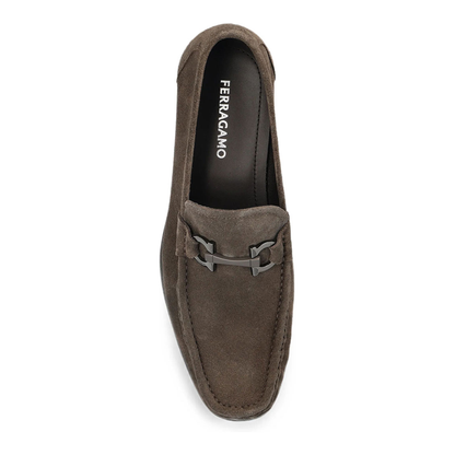 MAYFEYR - Ferragamo - Gancini Ornament Suede Loafers - 0293920794895
