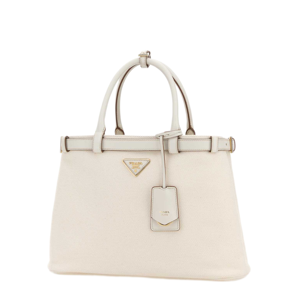 MAYFEYR - Prada - Ivory Canvas Shopping Bag - 1BA417VOYM2FPVF0009