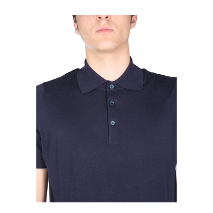 Fine Knit Short-Sleeved Polo Shirt