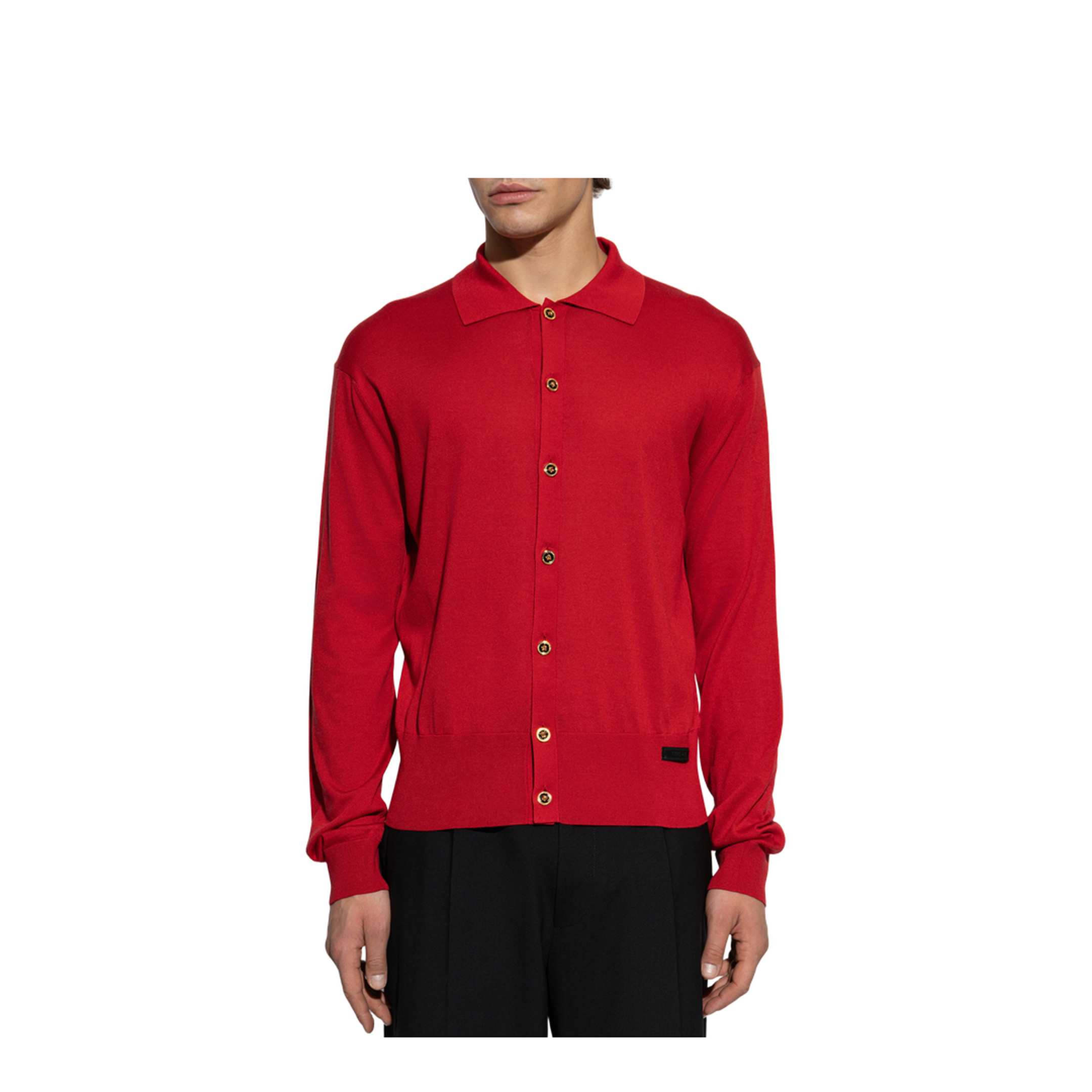 Red Silk Blend Cardigan