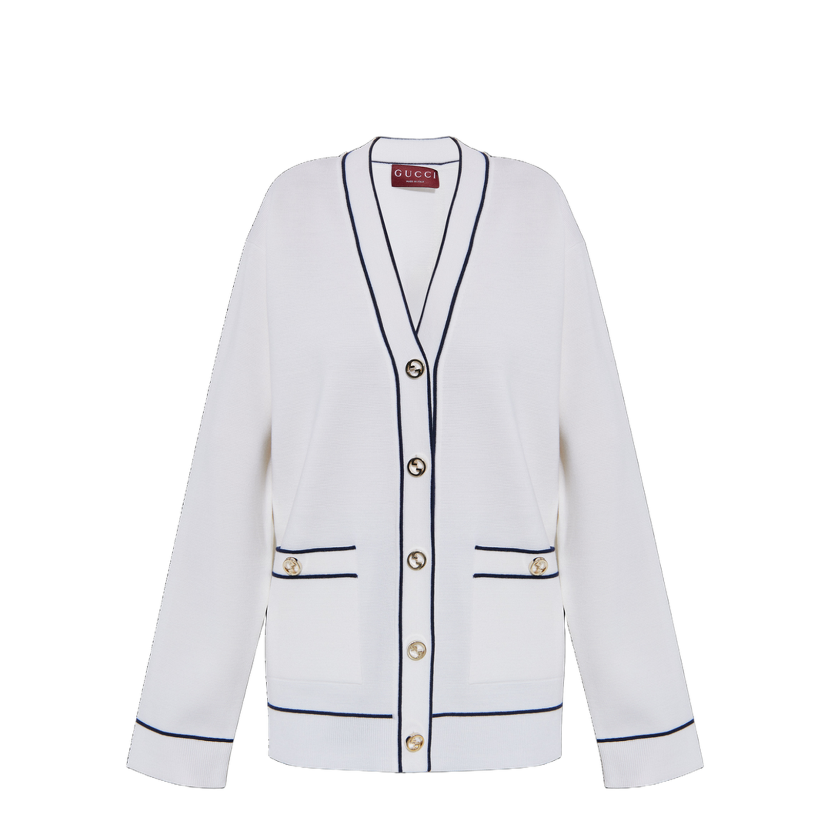 Fine Wool Cardigan in White