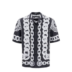 Versace 'printed silk medusa chains bowling shirt