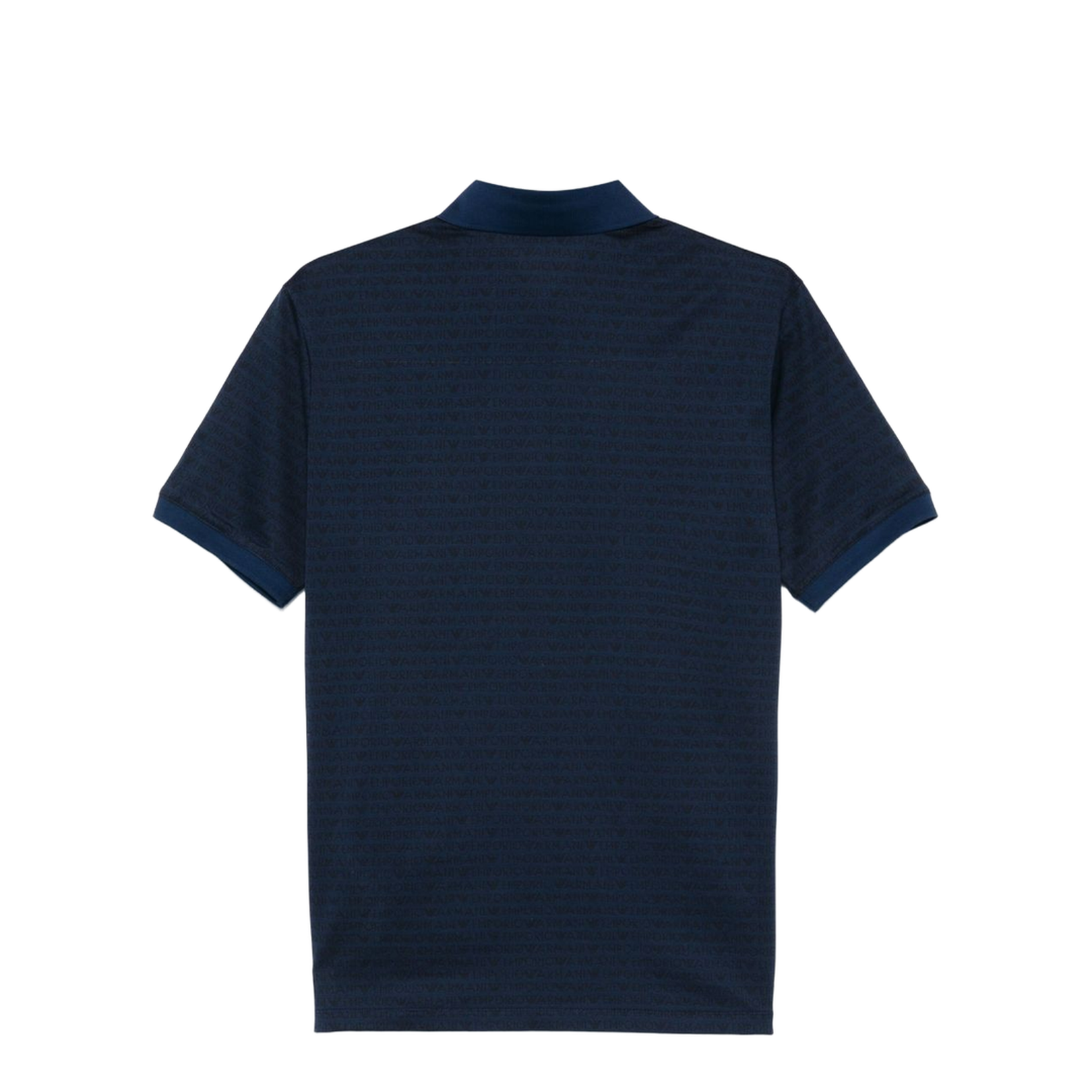 Jersey Polo Shirt with All-Over Jacquard Lettering