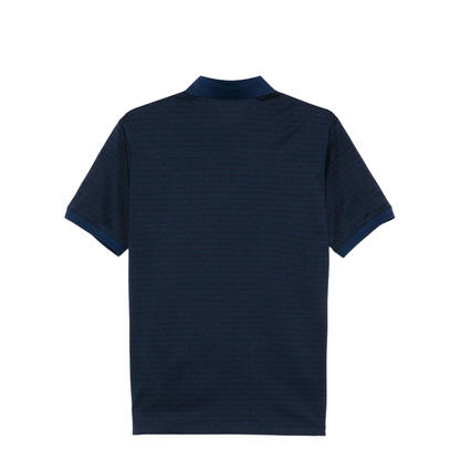 Jersey Polo Shirt with All-Over Jacquard Lettering