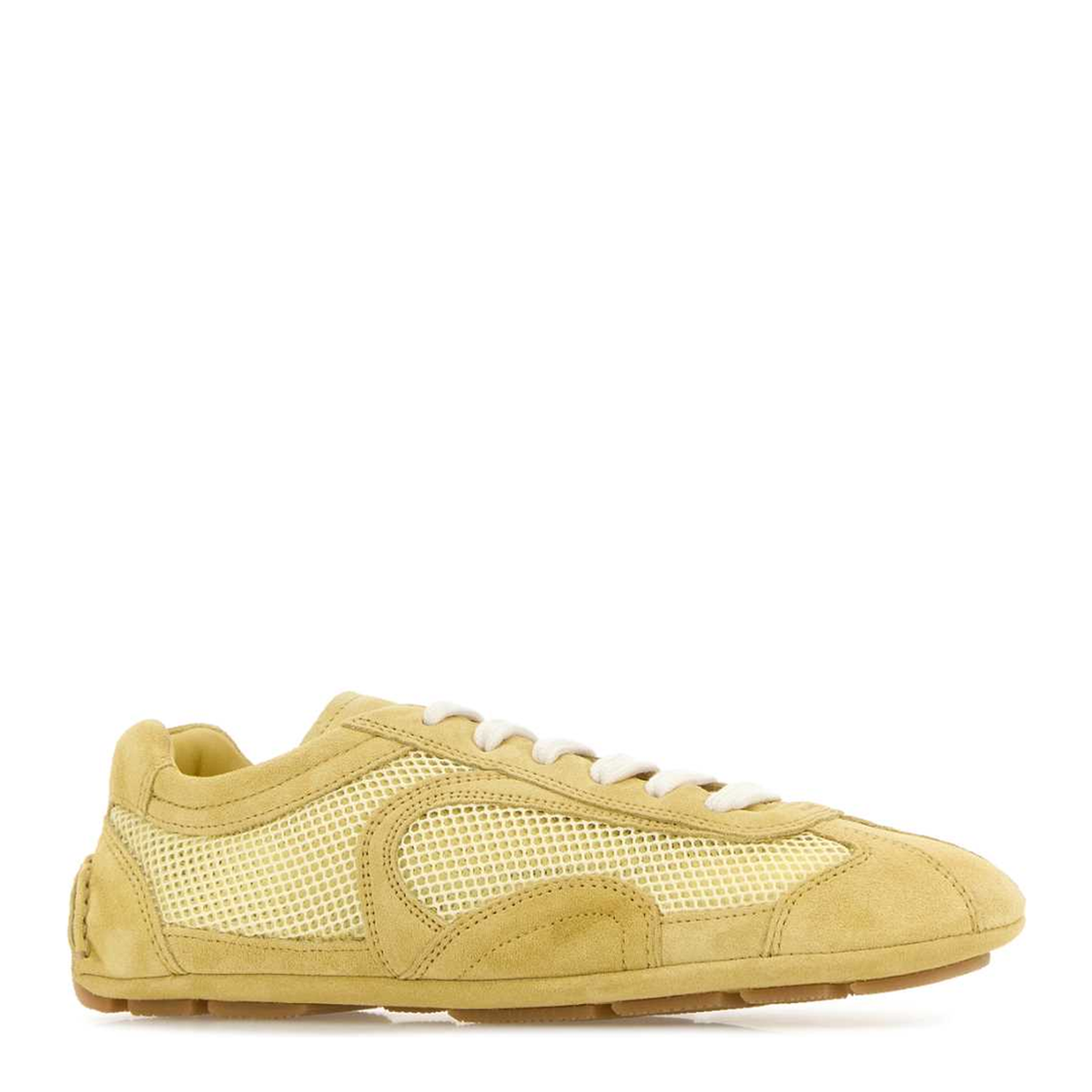 MAYFEYR - Prada - Yellow Suede And Mesh Montecarlo Sneakers - 1E247OFD0103D8CF0901