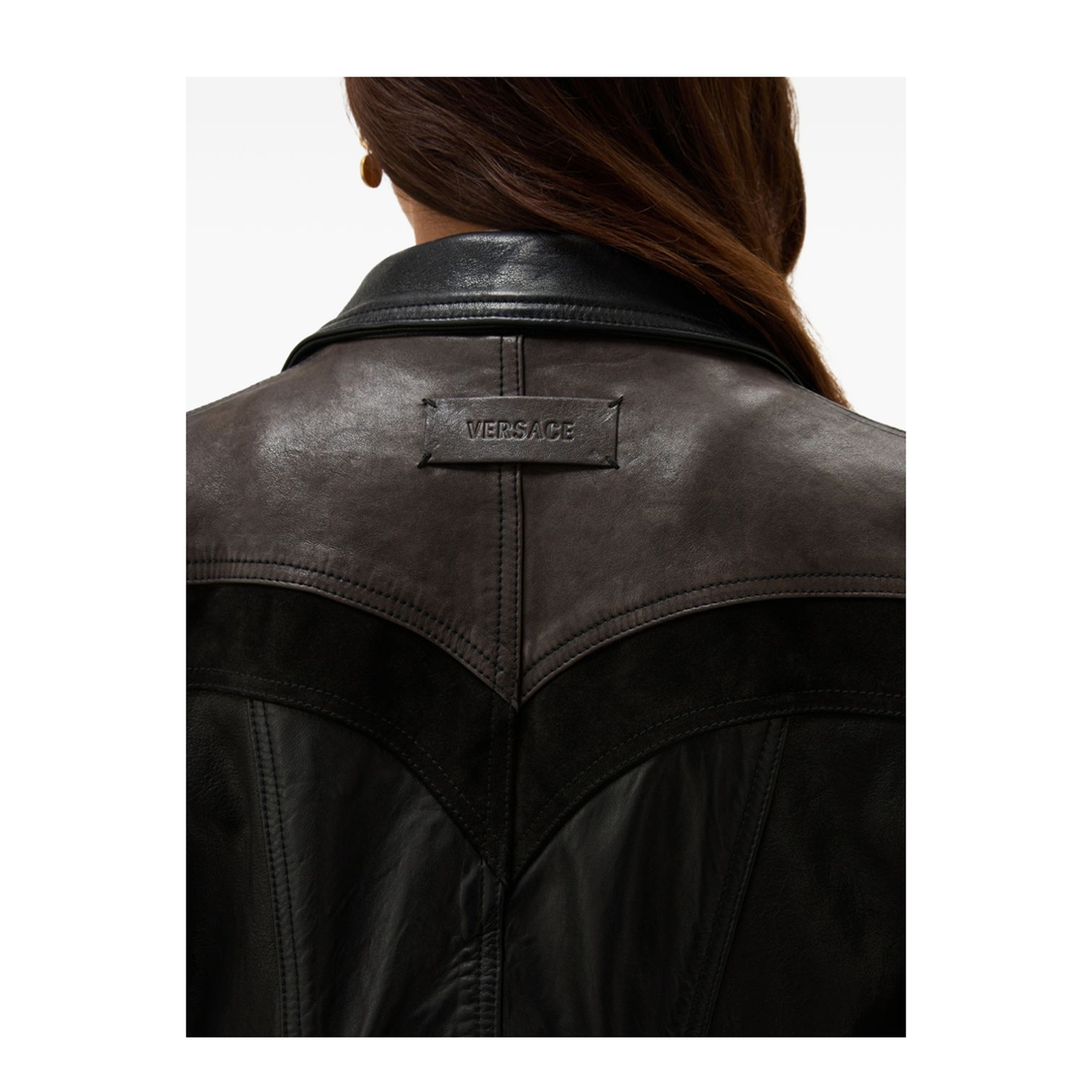 Slim-fit leather blouson