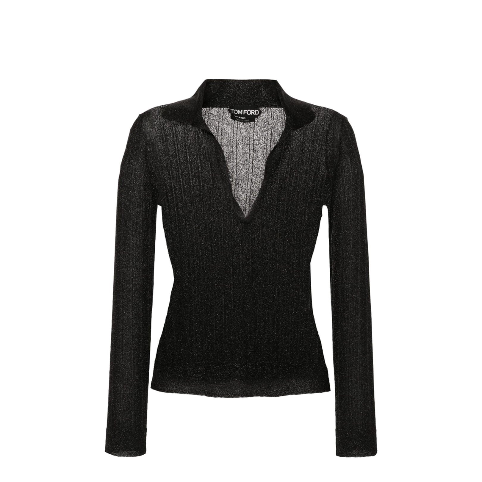 Ribbed Lurex Polo Shirt