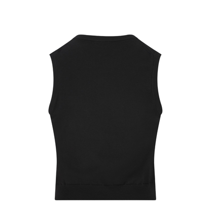 Crew Neck Waistcoat In Black