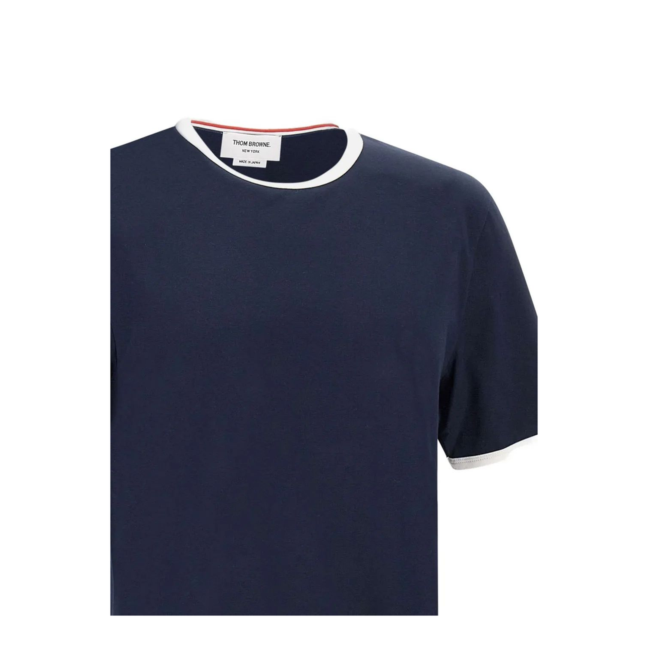 MAYFEYR - Thom Browne - Ss Ringer Tee In Medium Weight Jersey - MJS083A00042415