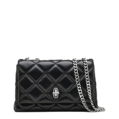 Slim Dual Convertible Leather Shoulder Bag - Black