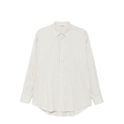 MAYFEYR - Auralee - Beige Vertical Stripe Shirt - A26AS01CSLIGHTGRAYSTRIPE