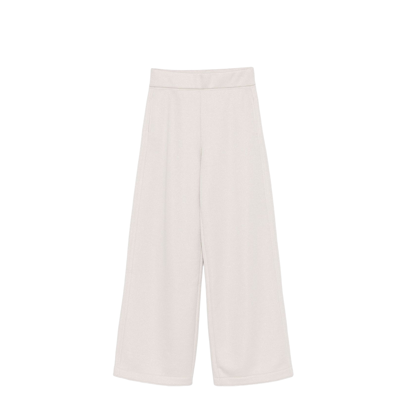 Pure Cotton Blend Wide-leg Trousers In White