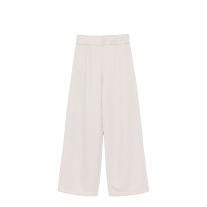 Pure Cotton Blend Wide-leg Trousers In White