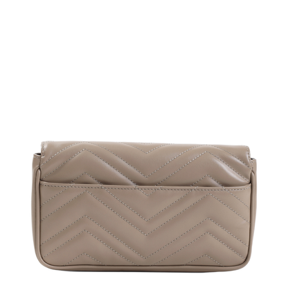 GG Marmont Mini Leather Bag - Beige