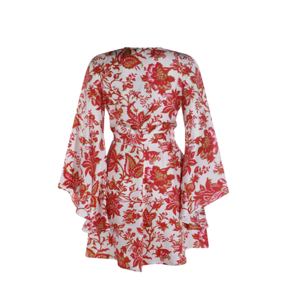 Cotton Mini Dress Red/White