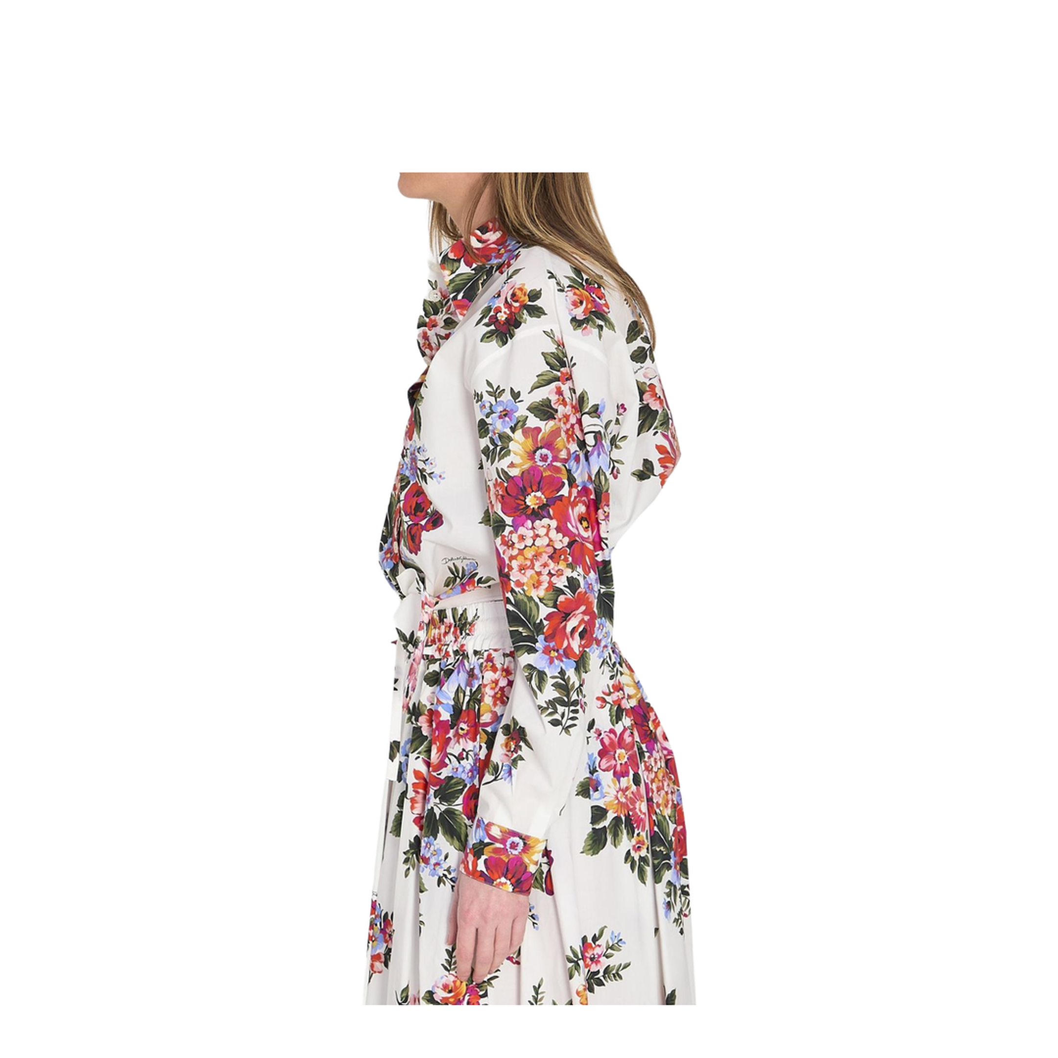 Floral Print Crop Shirt