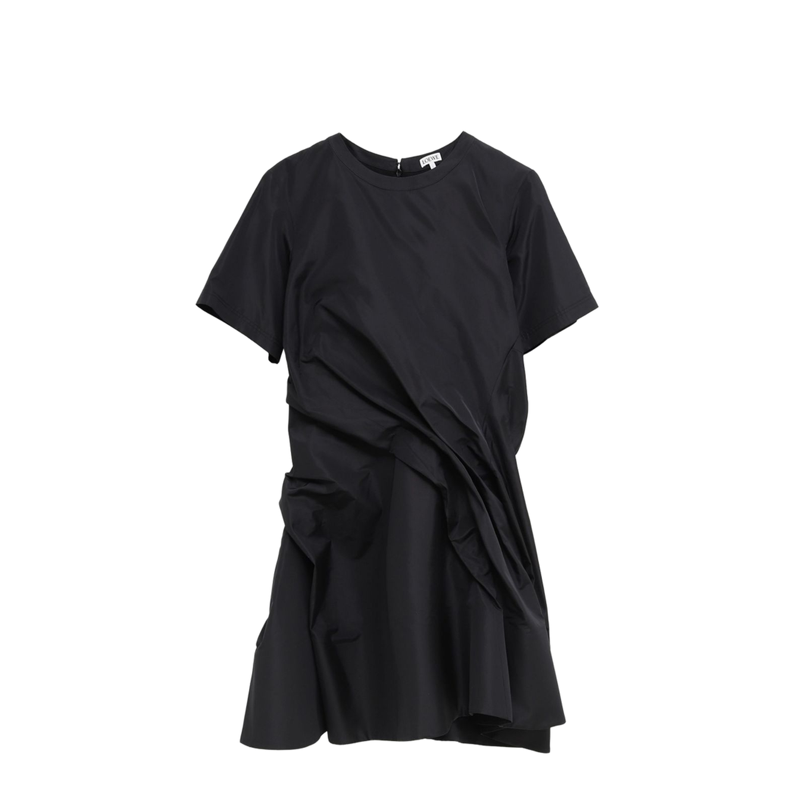 Draped Dress in Silk Black
