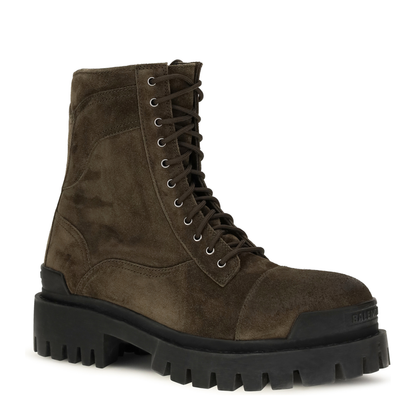 MAYFEYR - Balenciaga - Combat Strike Waxed Suede Calf Leather Boots - 873536WCB43